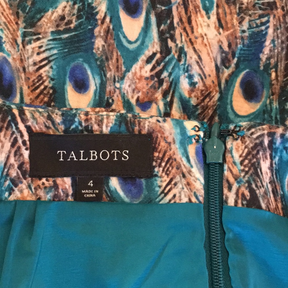 TALBOTS | Peacock Print Pencil Skirt - Picture 11 of 14